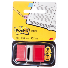 Záložky Post-it 680-1, 25,4x43,2 mm, 50 ks, červené